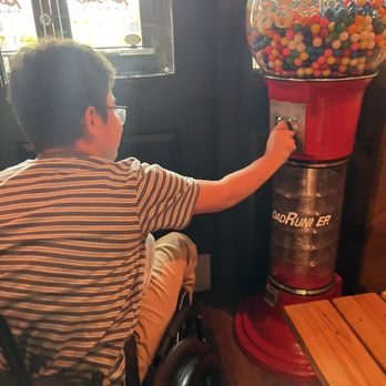 Roosters - He was gifted a quarter from the front staff as we came up empty handed in our search! So kind!! - Burgers Near Me - Lexington, Kentucky