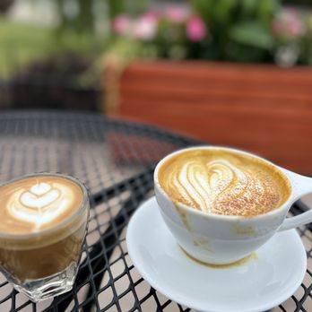 Brighton Coffee House and Theater - Corridor with two shots and dirty beating with oat-milk. - Coffee Roasteries Near Me - Brighton, Michigan Brighton Coffee House and Theater - Corridor with two shots and dirty beating with oat-milk. - Coffee Roasteries Near Me - Brighton, Michigan