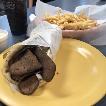 Lunch Box Cafe - Gyro. It looks dry. But it wasn't. Very good. - American Near Me - Fort Wayne, Indiana