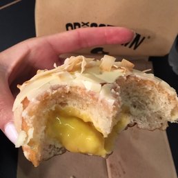 Coconut mandarin doughnut. Filling was good but the doughnut itself wasn't Coconut mandarin doughnut. Filling was good but the doughnut itself wasn't