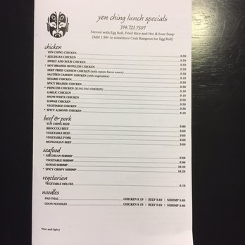 Yen Ching Restaurant - Lunch menu - Chinese Near Me - Saint Louis, Missouri