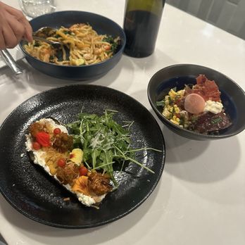 Threadfin Bistro - Lobster pasta, eggplant caponata, corn & bbq ahi - Seafood Near Me - Honolulu, Hawaii