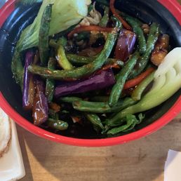 Eggplant and Bok Choi Noodles