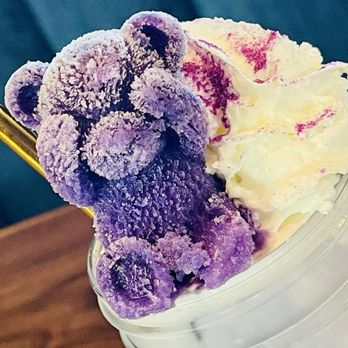 The Royale - Iced UBE Latte. Yes you can eat the bear but geez so cute - Breakfast & Brunch Near Me - Pleasant Hill, California The Royale - Iced UBE Latte. Yes you can eat the bear but geez so cute - Breakfast & Brunch Near Me - Pleasant Hill, California