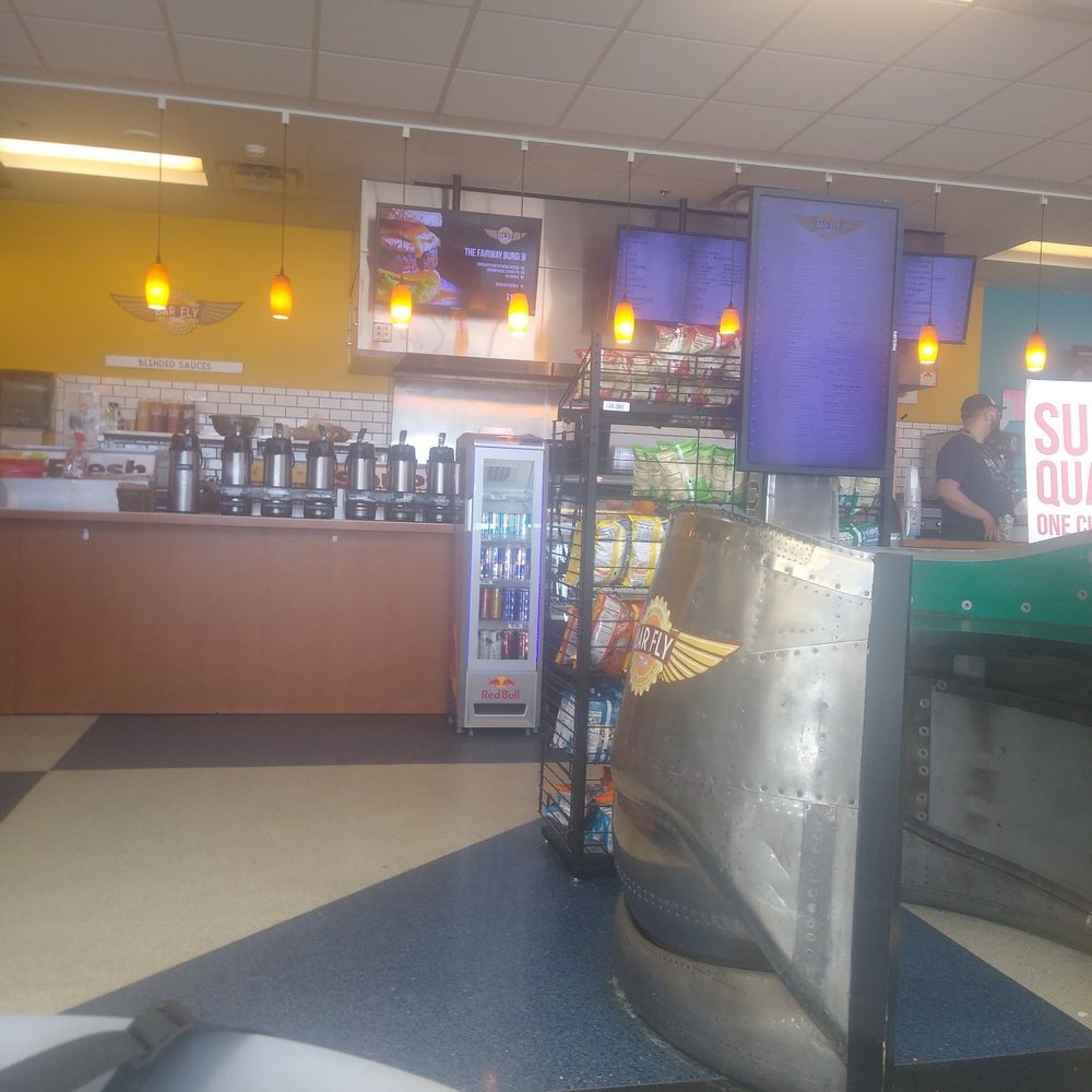 the interior of a fast food restaurant the interior of a fast food restaurant