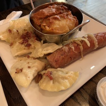 PolishPlate - Pierogi with cabbage , polish sausage and "golybci" - veery delicious !!! - Polish Near Me - Southington, Connecticut PolishPlate - Pierogi with cabbage , polish sausage and "golybci" - veery delicious !!! - Polish Near Me - Southington, Connecticut