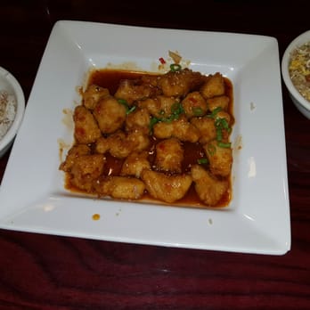 5 R Cha Thai - Mild orange chicken comes with white rice. Pick you spicy you want it. Also side of fried rice. - Thai Near Me - Chandler, Arizona 5 R Cha Thai - Mild orange chicken comes with white rice. Pick you spicy you want it. Also side of fried rice. - Thai Near Me - Chandler, Arizona