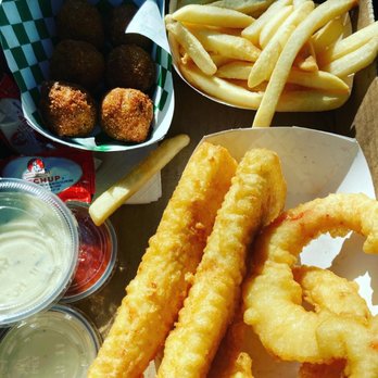 Kitty's Fish & Chips - Hush puppies with combo 2 fish n shrimp fries - Seafood Near Me - Covina, California Kitty's Fish & Chips - Hush puppies with combo 2 fish n shrimp fries - Seafood Near Me - Covina, California