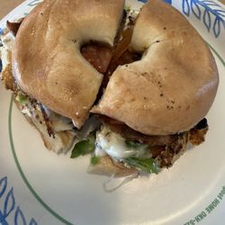BIGS Bailey Island General Store - 9-14-26 breakfast sando on plain bagel