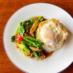 Ayothaya Thai Kitchen - Pad Kana with Fried Egg
