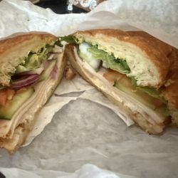 Turkey croissant sandwich