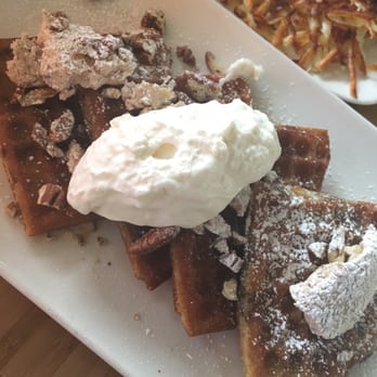 Early Bird - Waffle of the day. Pecan - New American Near Me - Fullerton, California Early Bird - Waffle of the day. Pecan - New American Near Me - Fullerton, California