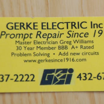 Gerke Electric - The business card--obviously. - Electricians Near Me Gerke Electric - The business card--obviously. - Electricians Near Me