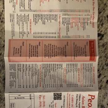 Peony Asian Bistro - Carry out menu 1 - Chinese Near Me - Durham, North Carolina Peony Asian Bistro - Carry out menu 1 - Chinese Near Me - Durham, North Carolina