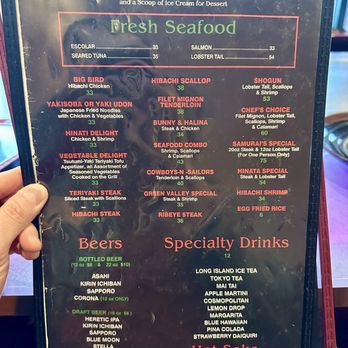 Hinata Hibachi & Sushi - Hibachi Menu - Japanese Near Me - Fairfield, California