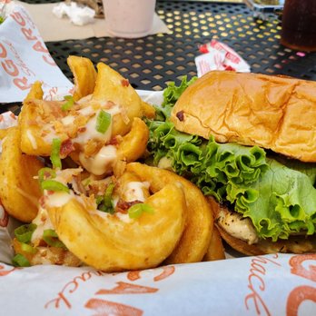 Cargo Snack Shack - La park fries and grilled chicken sandwich - Burgers Near Me - Los Angeles, California