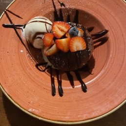 Sticky toffee cake and ice cream. Yum! Sticky toffee cake and ice cream. Yum!