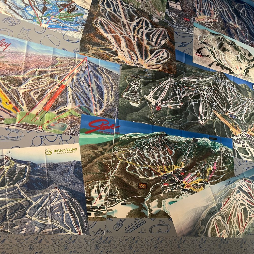 Dr Coburns Tonic - Wall art of VT ski area trail maps - American Near Me - Woodstock, Vermont Dr Coburns Tonic - Wall art of VT ski area trail maps - American Near Me - Woodstock, Vermont