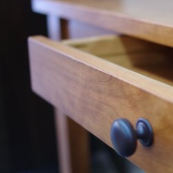 Plain and Simple Furniture - A solid-wood drawer on a writing desk.