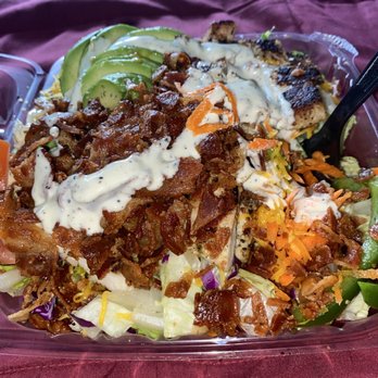 Super Chili Burgers - Bacon avocado chicken salad - Burgers Near Me - Chino, California Super Chili Burgers - Bacon avocado chicken salad - Burgers Near Me - Chino, California