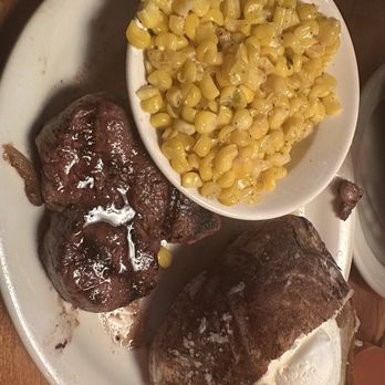 Texas Roadhouse - Dallas filet, corn ( really good, was surprised!), baked potato - Steakhouses Near Me - Frederick, Maryland