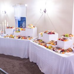 Graze30a - Wedding grazing table 8ft with our stunning white acrylic rental pieces at the chapel of 30a