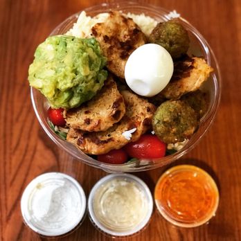 Boston Kebab - Boston - Chicken Kofte Kebab and apple salad bowl with boiled egg and avocados $11ish worth it - Turkish Near Me