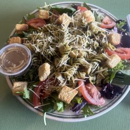 Pesto chicken pasta salad