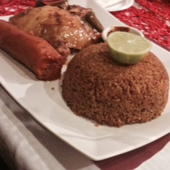 Chez Dior - Thiebou diene (fish w/herbs covered in cabbage)+ red rice and yam loaf - Senegalese Near Me - Hyattsville, Maryland Chez Dior - Thiebou diene (fish w/herbs covered in cabbage)+ red rice and yam loaf - Senegalese Near Me - Hyattsville, Maryland