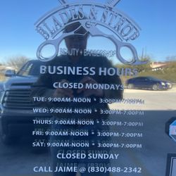 Blades & Strop Beauty and Barbershop - Hours