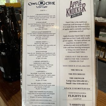 Owl Creek Vineyard - Menu - Wineries Near Me - Cobden, Illinois Owl Creek Vineyard - Menu - Wineries Near Me - Cobden, Illinois