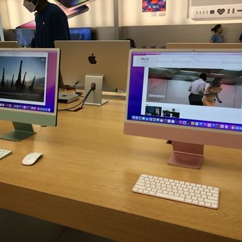 Apple Vintage Faire - iMacs displaying Apple TV+ shows; Severance, Prehistoric Planet. - Computers Near Me - Modesto, California