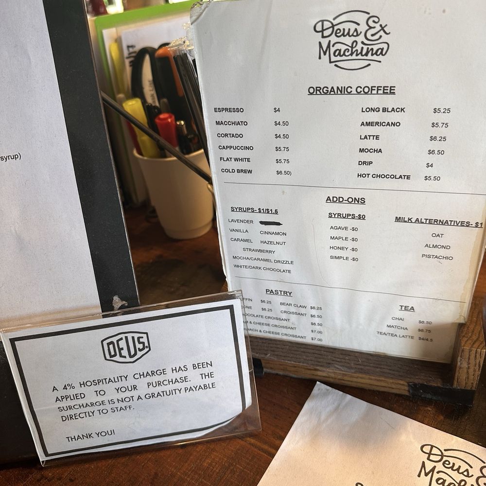 Deus Ex Machina - Regular coffee menu - Men's Clothing Near Me - Venice, California Deus Ex Machina - Regular coffee menu - Men's Clothing Near Me - Venice, California