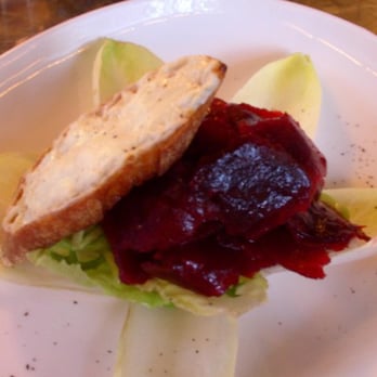 Edge Restaurant - shaved beet salad on a nice tear-drop shaped plate - New American Near Me - Bethlehem, Pennsylvania Edge Restaurant - shaved beet salad on a nice tear-drop shaped plate - New American Near Me - Bethlehem, Pennsylvania