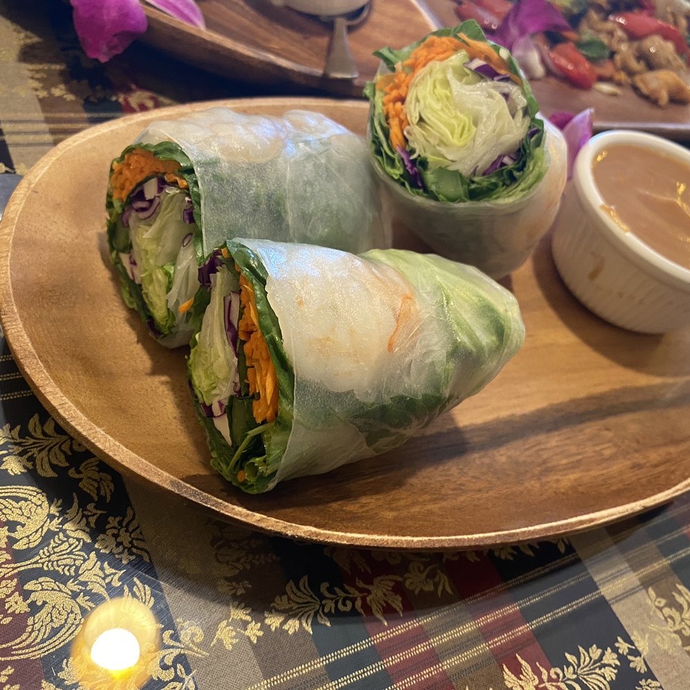 BT Thai Restaurant - Spring roll with prawns and Large peanut sauce - Thai Near Me - Tacoma, Washington BT Thai Restaurant - Spring roll with prawns and Large peanut sauce - Thai Near Me - Tacoma, Washington