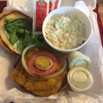 Birdsview Diner - Great and delicious cheese burger with coleslaw! Yum !!!! - Burgers Near Me - Concrete, Washington