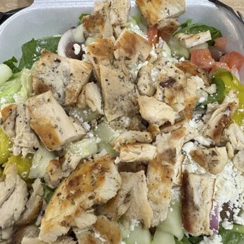 Mika's Greek - Greek Salad added Chicken - Mediterranean Near Me - Tempe, Arizona Mika's Greek - Greek Salad added Chicken - Mediterranean Near Me - Tempe, Arizona