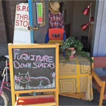 SPCA Thrift Store - Promo sign setup during the summertime outside the shop. - Thrift Stores Near Me - Vancouver, British Columbia