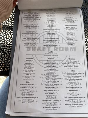 Menu photo 1 The Draft Room At Berwick Savannah, GA