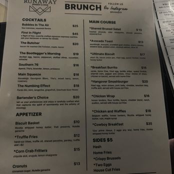 Runaway Whiskey & Wine - Brunch menu - Whiskey Bars Near Me - Charlotte, North Carolina Runaway Whiskey & Wine - Brunch menu - Whiskey Bars Near Me - Charlotte, North Carolina