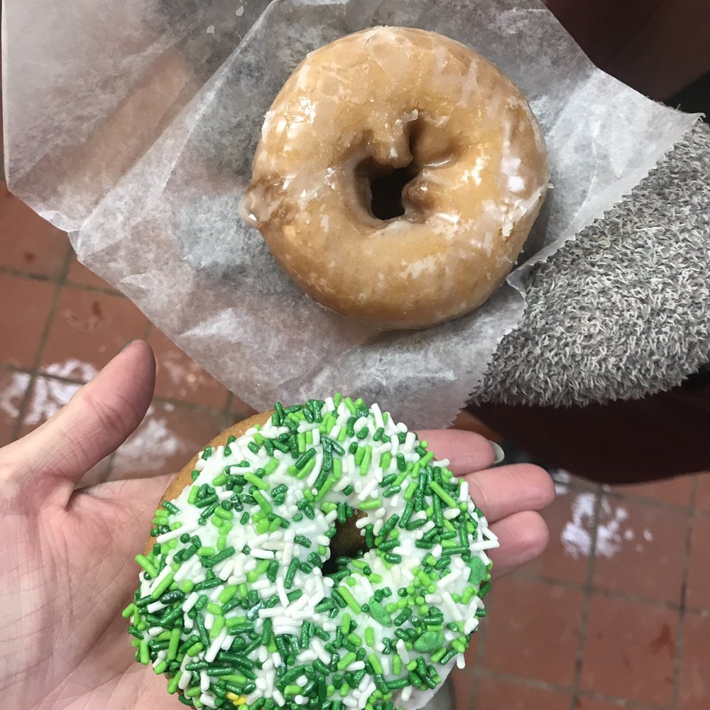 Cold Spring Bakery - Sprinkled cake donut (front) and glazed cake donut (back) - Bakeries Near Me - Cold Spring, Minnesota Cold Spring Bakery - Sprinkled cake donut (front) and glazed cake donut (back) - Bakeries Near Me - Cold Spring, Minnesota