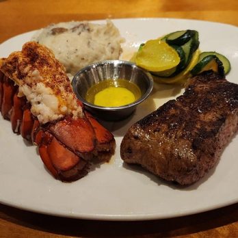 Outback Steakhouse - Steak and lobster combo with mashed potatoes and zucchini and squash - Steakhouses Near Me - Jacksonville, Florida