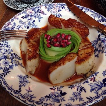 The Allis - Fresh sea scallops. Should not be paired w sweet pomegranate or liquid purée sauce in my opinion - Lounges Near Me - Chicago, Illinois The Allis - Fresh sea scallops. Should not be paired w sweet pomegranate or liquid purée sauce in my opinion - Lounges Near Me - Chicago, Illinois