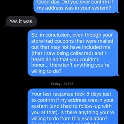 Great Clips - This is the text conversation I had with the owner (Debra) that shows she doesn't care about the customers.