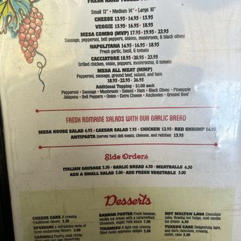 Mesa Italiana Restaurant - Menu 3.4.24 - Italian Near Me - Holbrook, Arizona Mesa Italiana Restaurant - Menu 3.4.24 - Italian Near Me - Holbrook, Arizona