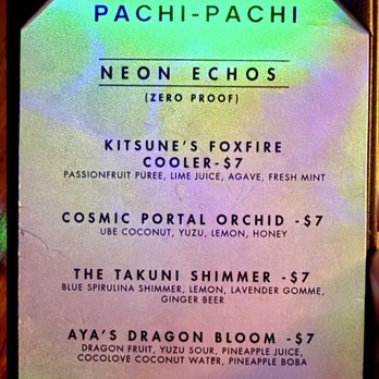 Pachi Pachi - Menu 5/2026 - Cocktail Bars Near Me - Las Vegas, Nevada