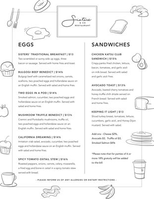 Menu photo 7 Sisters & Co Toronto, ON