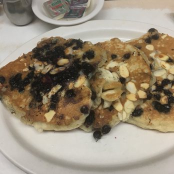 Blue Benn Diner - You are looking at amazing blueberry and almond pancakes. - Diners Near Me - Bennington, Vermont