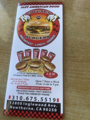 Menu photo 7 Cougars Burgers Hawthorne, CA Menu photo 7 Cougars Burgers Hawthorne, CA