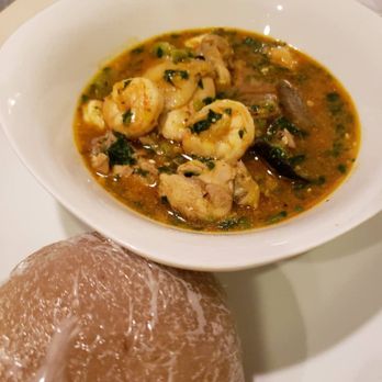 Naija Soul Kitchen - Eba and Okra soup with mixed meats (Authentic Nigerian plate). - Caterers Near Me Naija Soul Kitchen - Eba and Okra soup with mixed meats (Authentic Nigerian plate). - Caterers Near Me